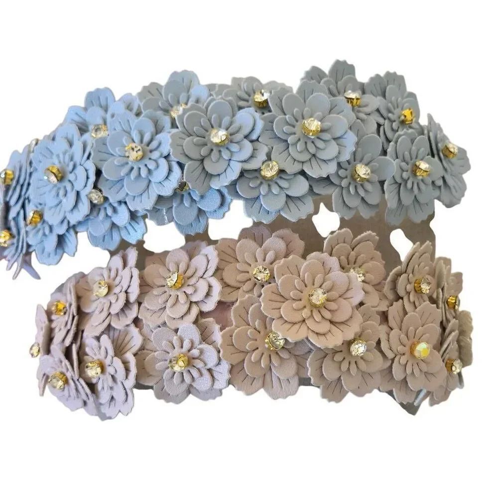 NWT Gretchen Scott Womens Floral Purple and Blue Headbands Size Adult